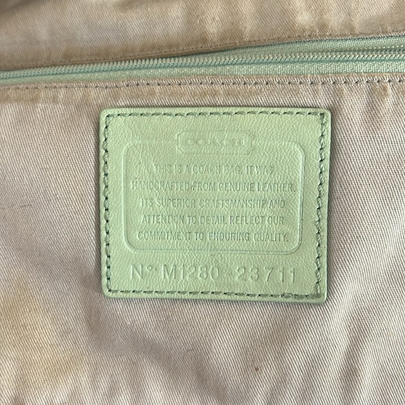 Coach 23711 Weekend Color Block Leather Blue and White Shoulder Bag - Picture 11 of 11